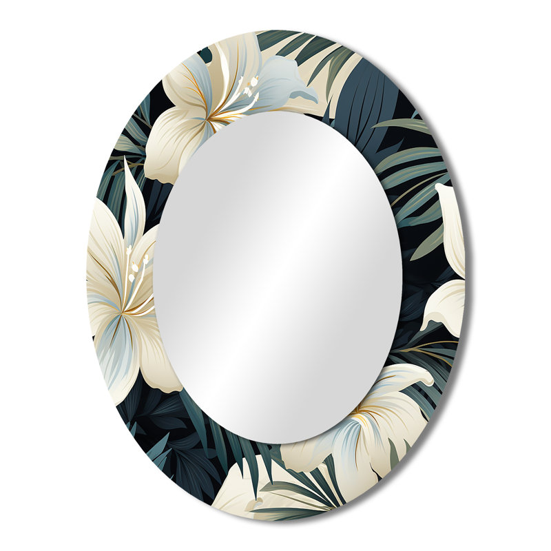 Motif botanique beige et gris Jungle, H 43 po x l 33 po