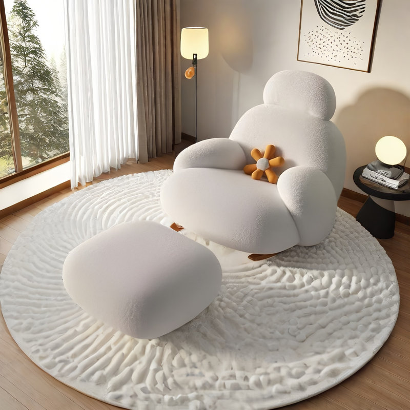 Chaise berçante moderne avec repose-pieds