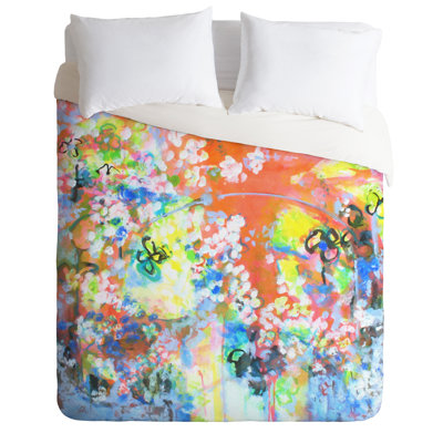 Coral Delight Traditional Polyester Floral Duvet Cover