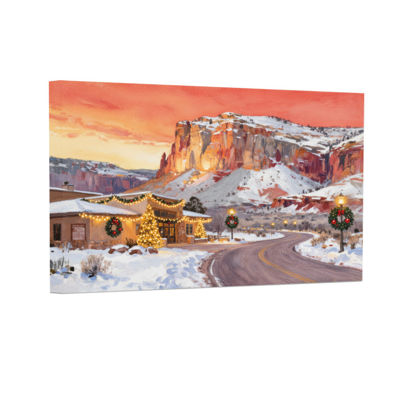 Paysage de Noël d'hiver avec décorations de Noël, H 12 po x l 18 po