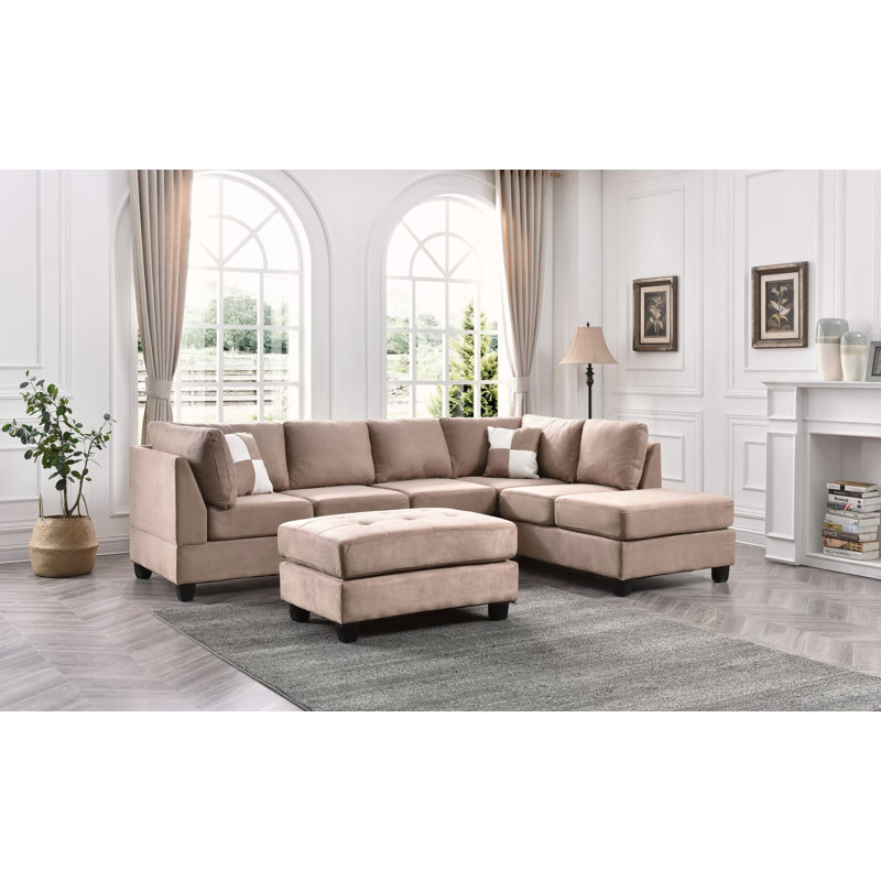 Canapé modulaire Malone (3 boîtes), MOCHA, Tissu moka