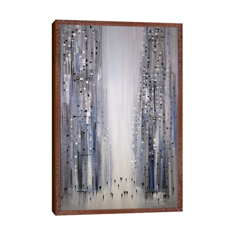 A City Dreaming 1 Piece Painting on Canvas, 101.6 cm H x 66.04 cm W, Classic Brown Wood Framed