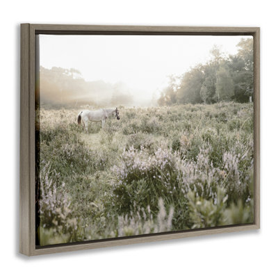Cadre flottant Misty Sunset Horse, design par Leah Straatsma