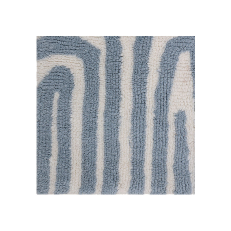 Abstract Area Rug in Dusty Blue, Rectangle 10' x 14'