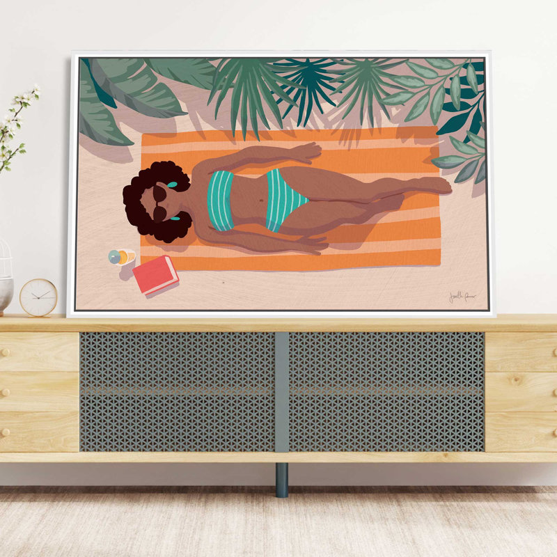 706-6218 Beach Babes III - Peinture, L 51,5 po x H 31,5 po, Cadre blanc