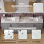 Meuble-lavabo double 84 po, 2 lavabos en céramique et un comptoir, avec tablettes réglables et 3 tiroirs, grand espace de rangement, poignées en métal argenté et charnières à fermeture en douceur, -693271106
