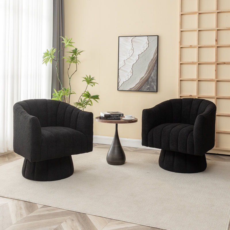 Fauteuil Aila, 100 % polyester noir