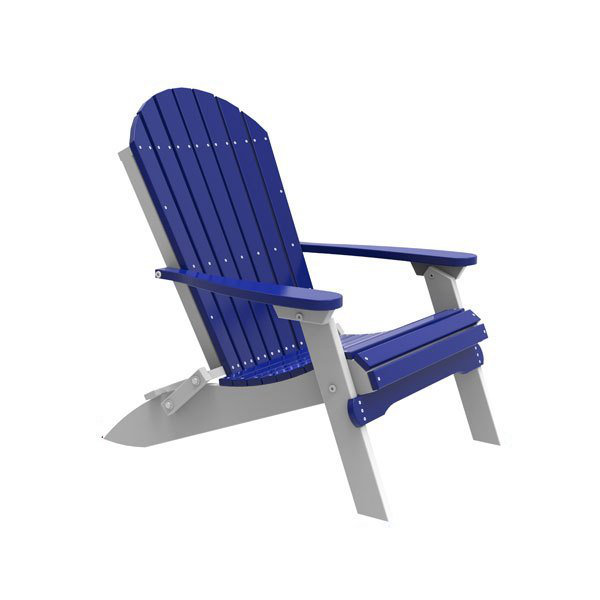 Giraud Foldable Outdoor Adirondack Chair, Blue/White