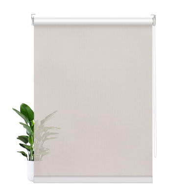 Roller Shades Semi-sheer Beige Living Room Easy to Install