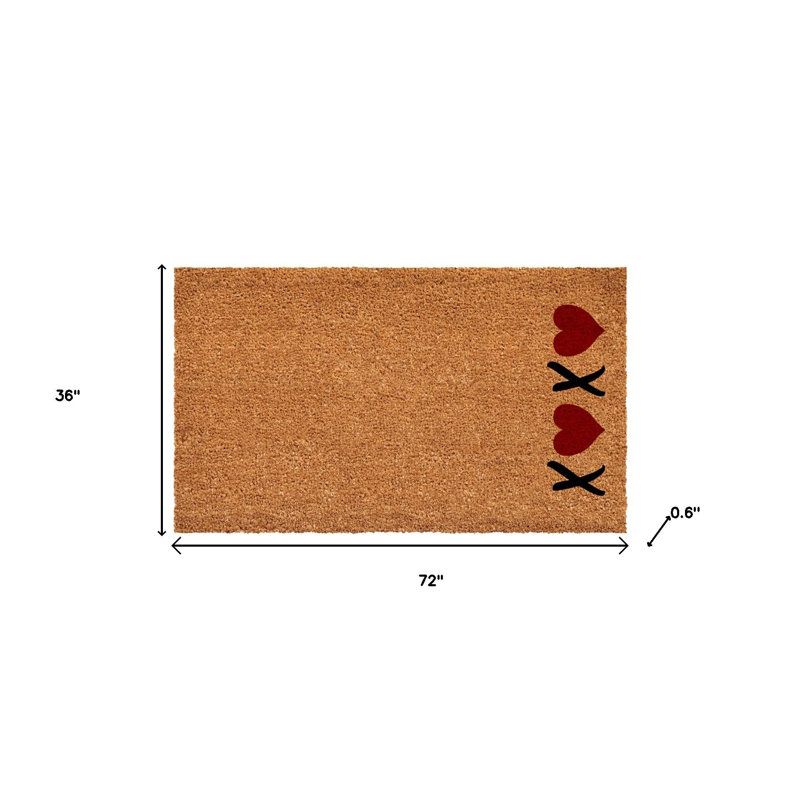 Tapis d'entrée rouge et noir 36 po x 72 po