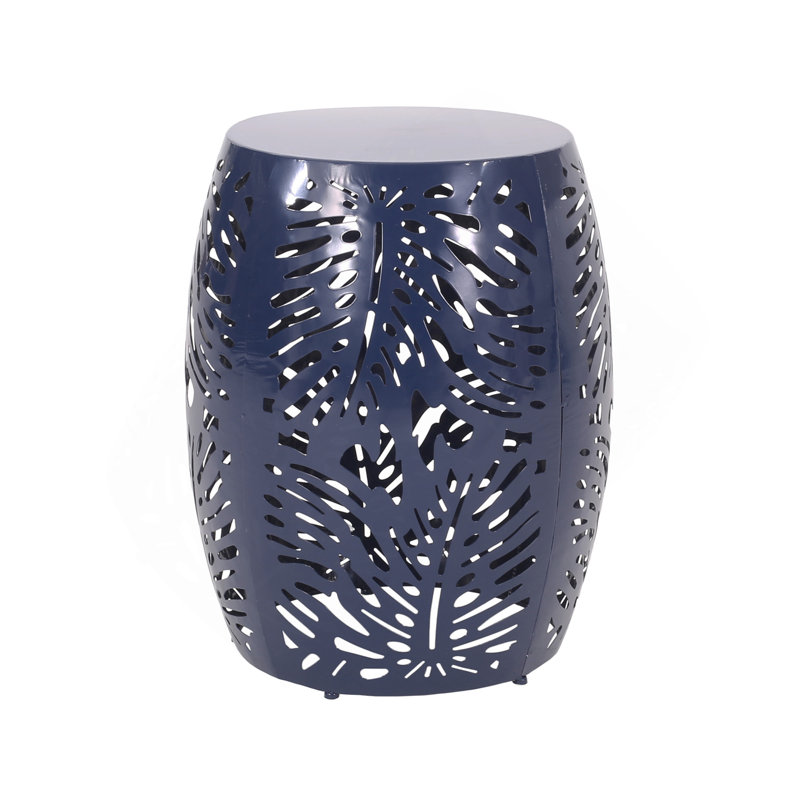 Metal End Table -Large, Navy Blue