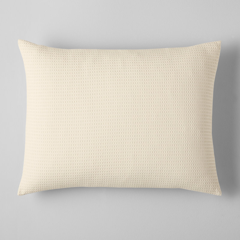 Felix Cotton Waffle Sham Set, King, Ivory