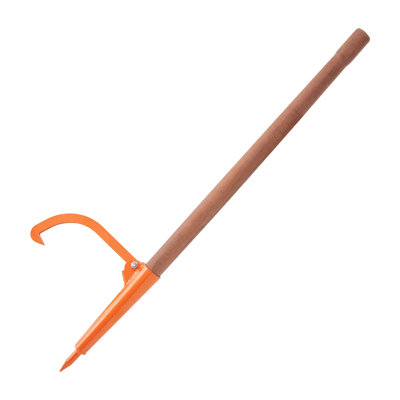 Log Peavey with 46.5 in Wooden Handle, Heavy Duty Carbon Steel Log Roller and Cant Hook, Adjustable Log Lifter for Firewood Processing up to 18 in Diameter