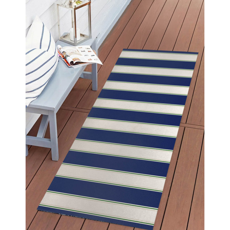 Cabana Stripe Outdoor Rug, Runner 2'6" x 8'