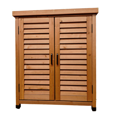 Solid Wood Potting Bench With Storage - Hemlock For Garden Patio 31X17x36'' Elegant Brown Finish Outdoor Cabinet 31.5X17.83X36.34'' Furniture