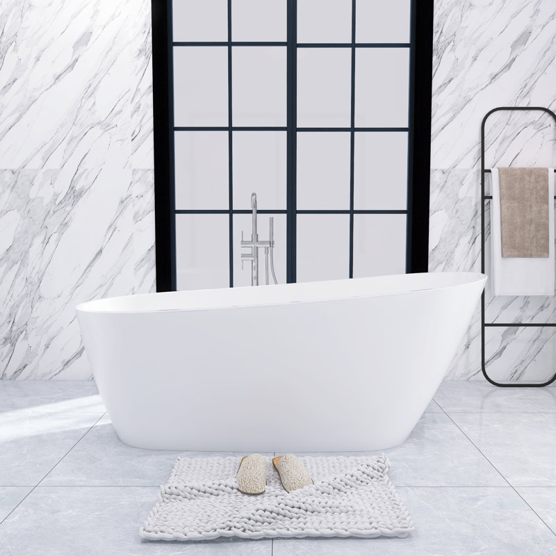 66.5'' x 29.7'' Freestanding Soaking Acrylic Bathtub