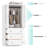20" D Armoire Wardrobe Closet With Fluted Glass, 71" H Clothing Storage Cabinet With Hanging Rod And Soft-Close Doors-123843218