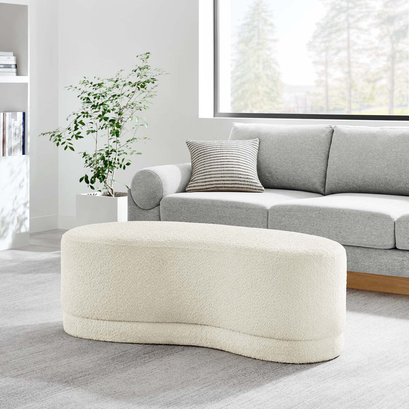 Modway Nimbus 48" Upholstered Ottoman Bench, Cream Fabric
