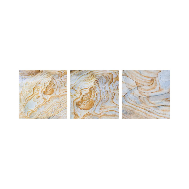 «Sandstone Swirl Pattern Triptych», ensemble d'art mural sur toile tendue (ensemble de 3)