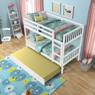 Astry Kids Twin Over Twin Bunk Bed with Trundle