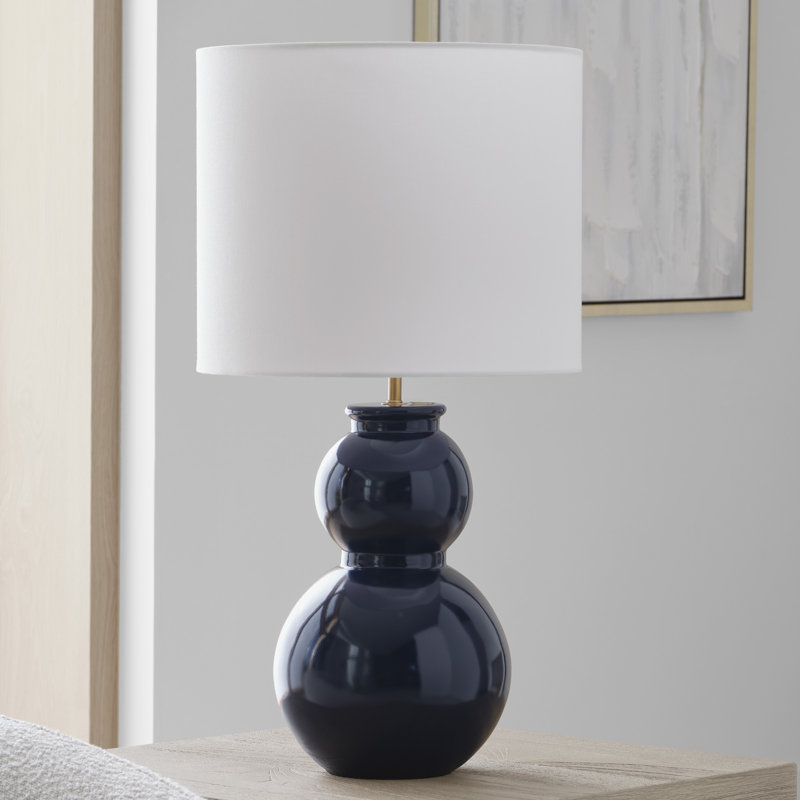 Buckley 1-Light Medium Table Lamp, Gloss Navy