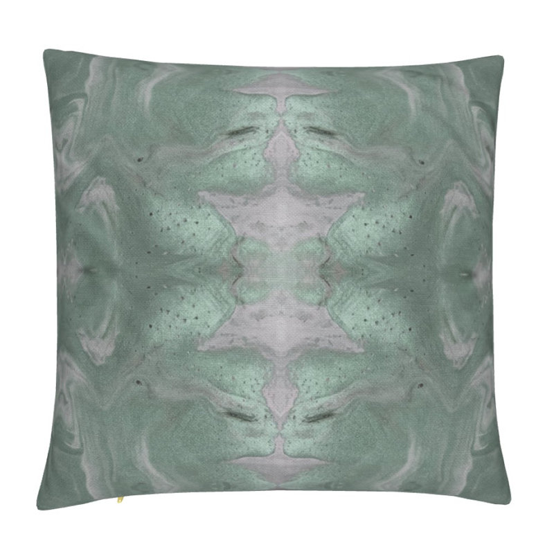 Gilt Square Pillow Cover & Insert, Jade Geometric, 22"H x 22"W
