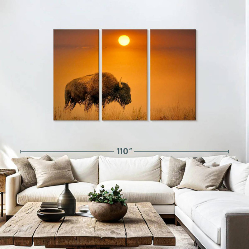 Brampt Bison Sunrise, 48" H x 74" W