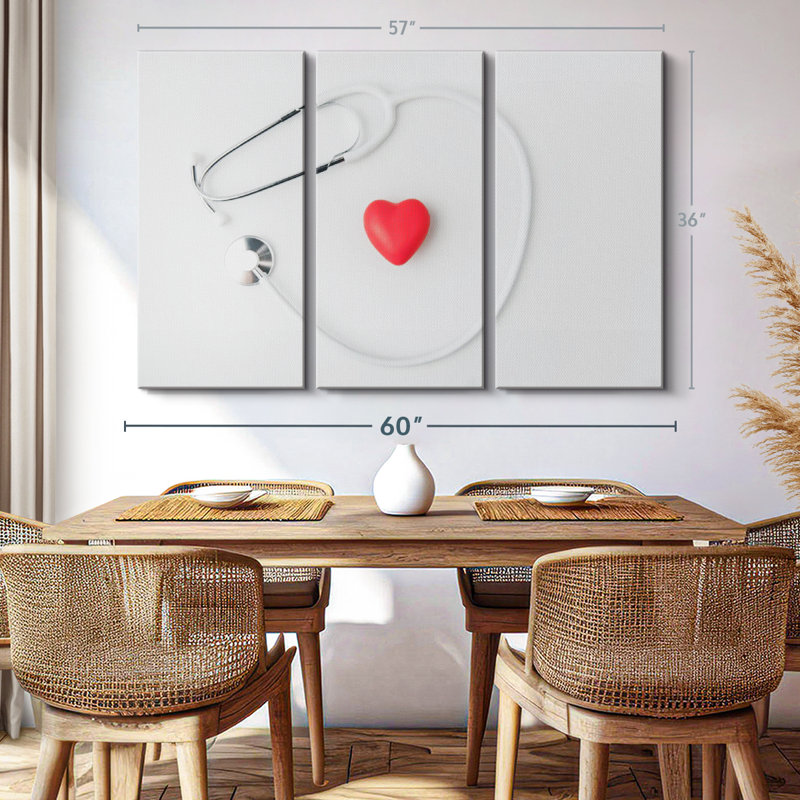 Impression sur toile Heart Heart, H 36 po x l 57 po x P 1,25 po