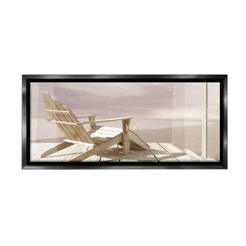 "Chaise surplombant la plage" par Noah Bay, Cadre flottant noir de jais, H 10 po x l 24 po x P 1,5 po