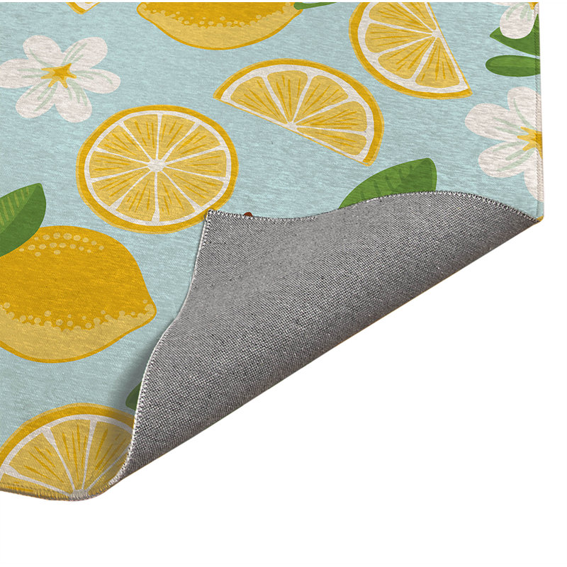 Tapis de bureau léger et antidérapant Lemmie, Bleu, L 84 po x P 60 po