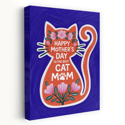 Chat, fête des mères, fantaisie, art mural contemporain