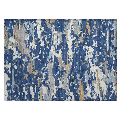 Machine Washable Indoor/Outdoor Chantille ACN2595 Abstract Rug