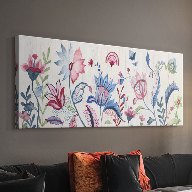 Jardin jacobéen - Toile tendue avec châssis - Prêt à accrocher, H 12 po x l 30 po
