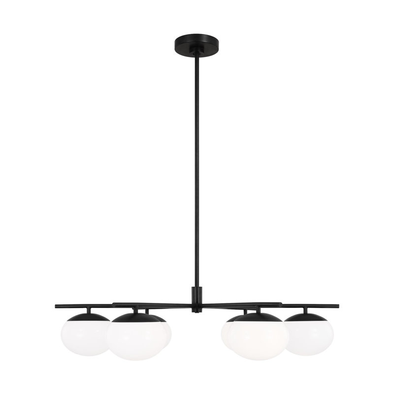 Lune 6 - Light Chandelier, Aged Iron