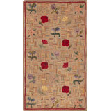 Nazmiyal Collection Antique American Floral Hooked Rug 3ft 1in X 5ft 3in