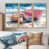 Toile avec cadre flottant or