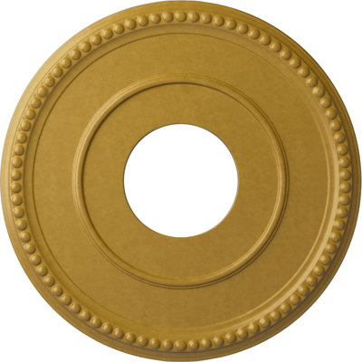 Endurathane Bradford Ceiling Medallion, 12 1/2"OD x 3 7/8"ID x 3/4"P (Fits Canopies up to 6 5/8"), Hand-Painted Iridescent Gold Finish
