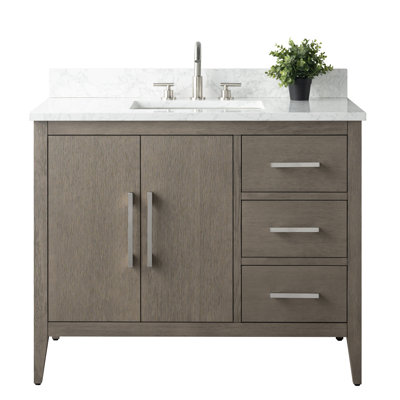 Ensemble de meuble-lavabo simple 42 po avec plateau en marbre Chambery