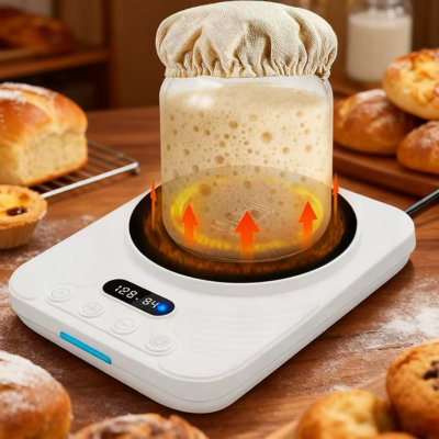 Sourdough Starter Warmer with Precise Thermostat Control (70-110°F), 24H Timer And Memory Funtion, Compact Mat for Baking, Yogurt, Fermentation, Baking Equipment, Portable Warmer, Highprecision Control, Sturdy Mat, Healthconscious (Black)