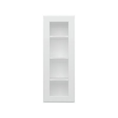 Meuble de cuisine mural, une porte, 3 étagères, vitres non comprises, à monter soi-même, 30,5 cm (P) x 38 cm (L) x 106,5 cm (H), blanc