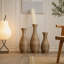Ensemble de 3 vases de sol élégants en rotin artificiel beige pour salon et entrée