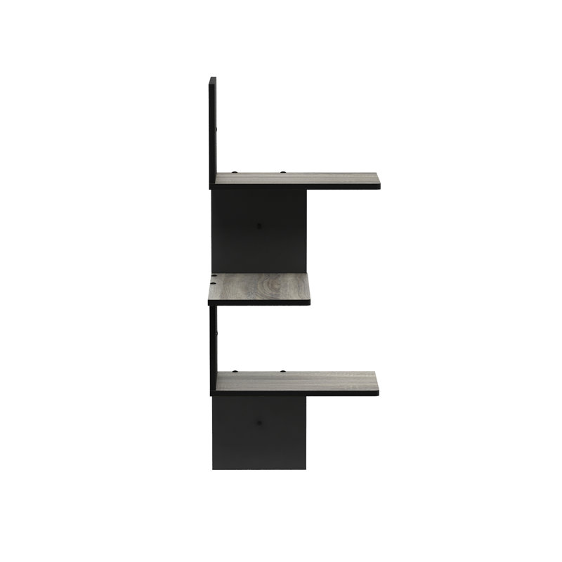 Authement 3 Piece Tiered Corner Shelf, French Oak Gray