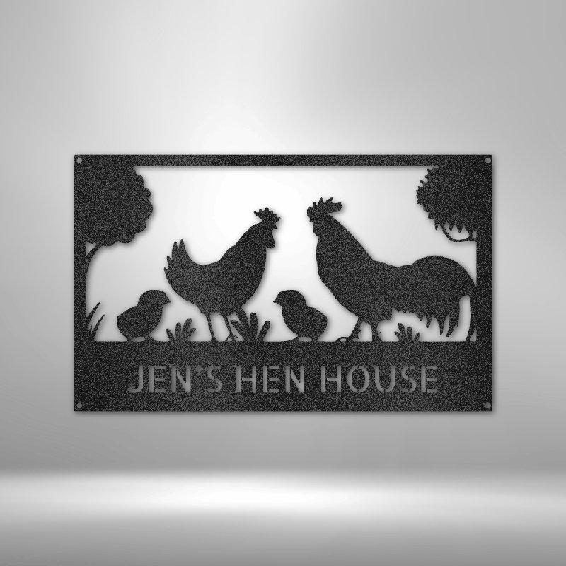 Décoration murale en acier personnalisée, H 14,25 po x l 14,5 po x P 0,5 po, Noir, Oui