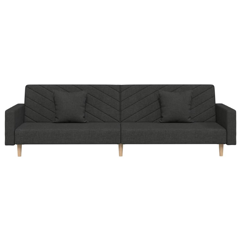 Upholstered 86.6'' Sofa, Natural, Black Polyester