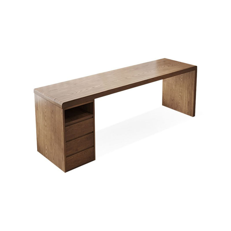 Bureau de direction rectangulaire en bois massif avec tiroirs Burlywood, H 29,53 po x l 62,99 po x P 23,62 po
