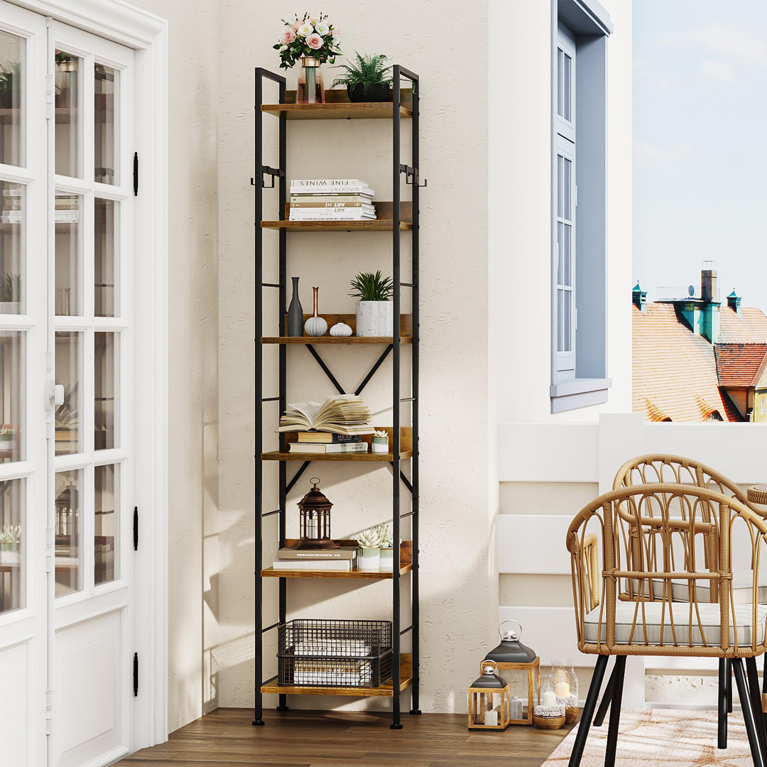 Annaleice 185cm H x 40cm W Metal Standard Bookcase