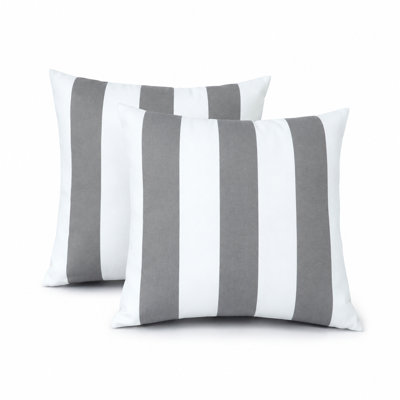 Coussin décoratif d'extérieur gris imperméable 50 x 50 cm, résistant à la décoloration, lot de 2