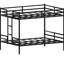 Grand lit superposé avec structure en métal noir et garde-corps complet - support durable de 110 lb par lit superposé, pour une hauteur d'escalade pratique, une décoration élégante pour la chambre à coucher, un espace de rangement sous le lit,