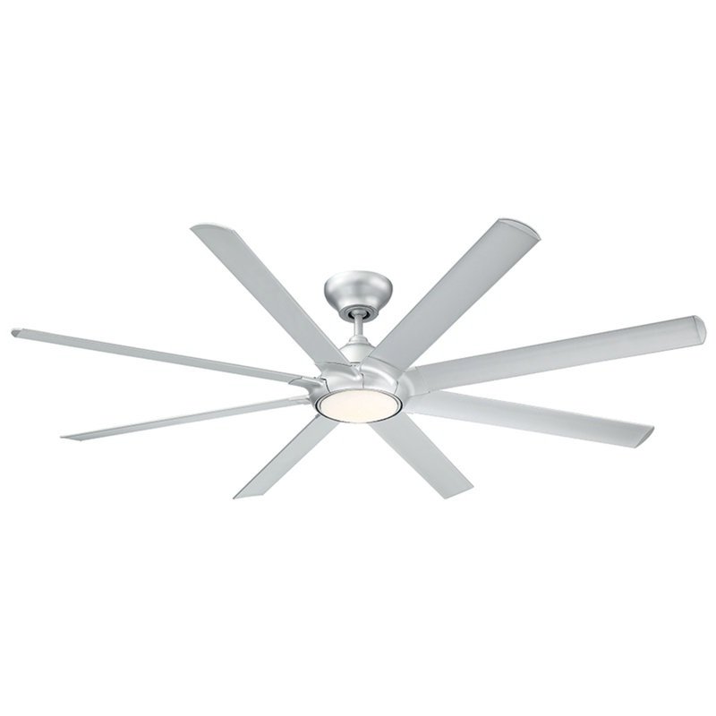 Hydra 8 - Blade Outdoor LED Smart Standard Ceiling Fan with Wall Control and Light Kit Included, Works With Alexa and iOS or Android App