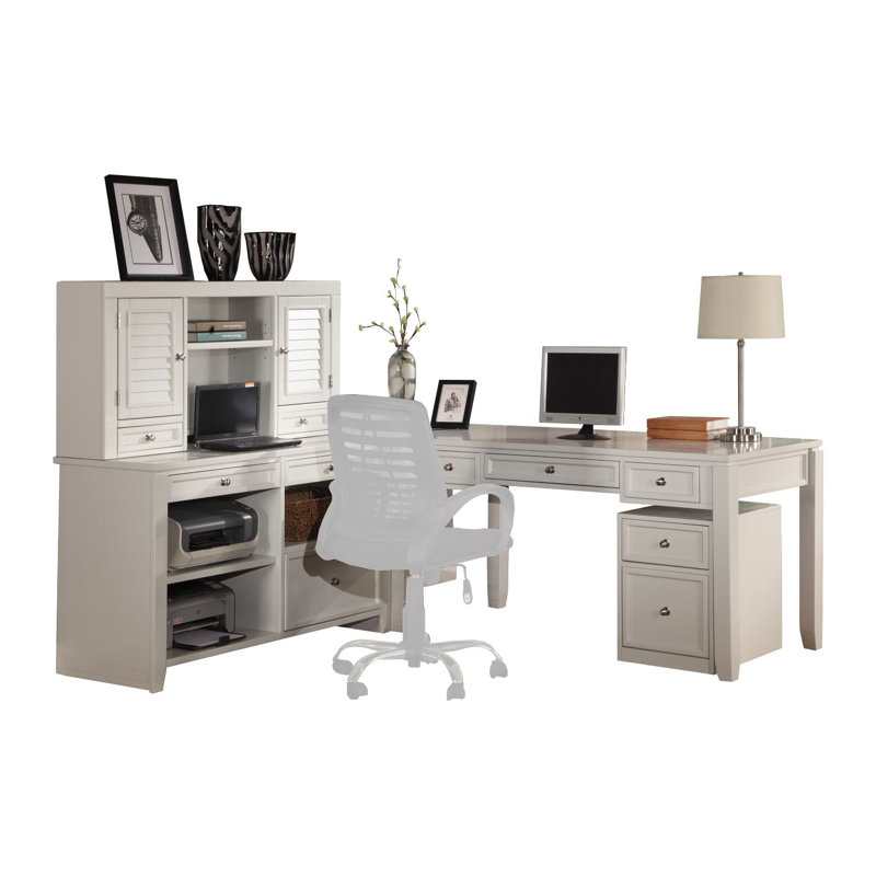 Annmarie 5 Piece Solid Wood Computer Desk Office Set